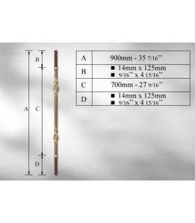 Balustre avec élément décoratif double torsade 