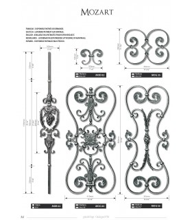 Balustre avec élément décoratif grappe de raisin Balustre avec élément décoratif grappe de raisin