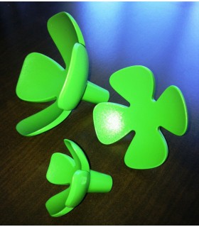 Patère série Flowers set de 3 pièces en vert