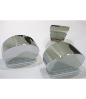 Poignée bouton parachute chromé brillant