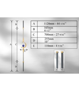 Balustre avec élément décoratif en verre soufflée Balustre avec élément décoratif en verre soufflée