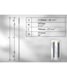 Balustre avec élément décoratif en Laiton-double manchon Balustre avec élément décoratif en Laiton-double manchon