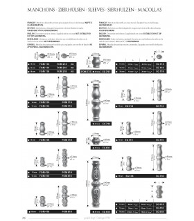 Manchon décoratif en acier tournés hauteur 300 mm Manchon décoratif en acier tournés hauteur 300 mm