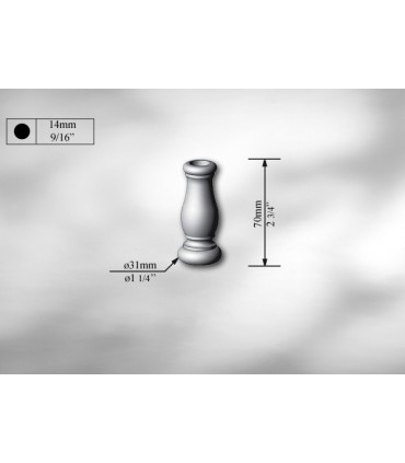Manchon décoratif en acier tournés hauteur 70 mm