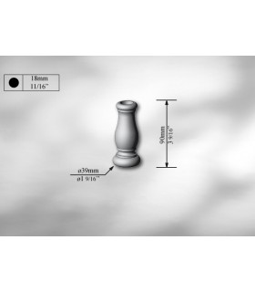 Manchon décoratif en acier tournés hauteur 90 mm Manchon décoratif en acier tournés hauteur 90 mm