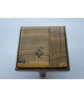 Poignée bouton de meuble en pierre Paesina