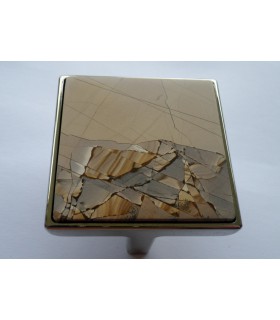 Poignée bouton de meuble en pierre Paesina