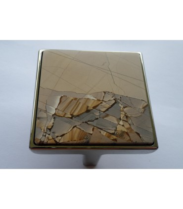 Poignée bouton de meuble en pierre Paesina