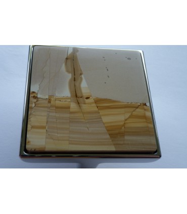 Poignée bouton de meuble en pierre Paesina