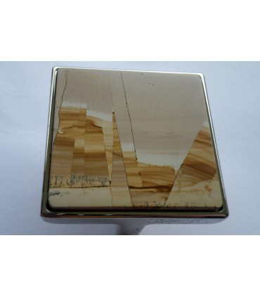 Poignée bouton de meuble en pierre Paesina