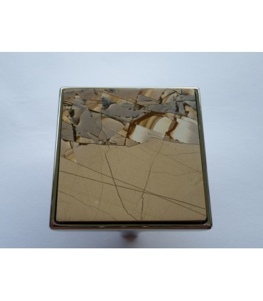 Poignée bouton de meuble en pierre Paesina