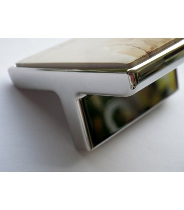 Poignée bouton de meuble en pierre Paesina