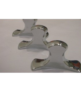 Poignée bouton boomerang chromé brillant