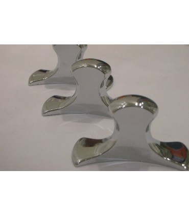 Poignée bouton boomerang chromé brillant