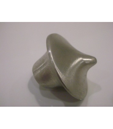 Poignée bouton métal argenté dome