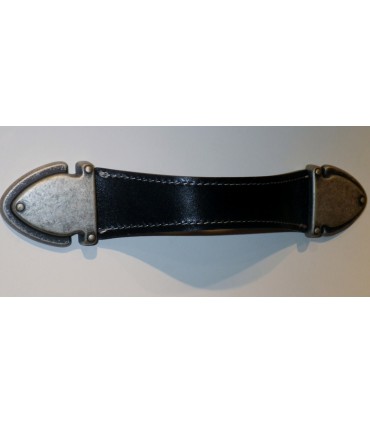 Poignée de meuble en cuir noir