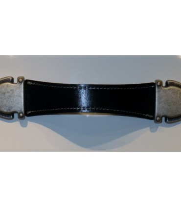 Poignée de meuble en cuir noir