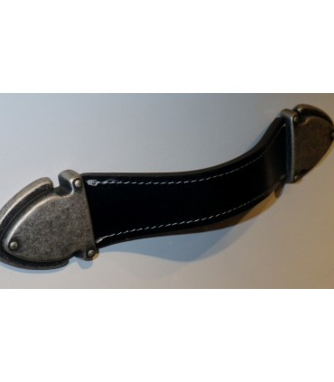 Poignée de meuble en cuir noir