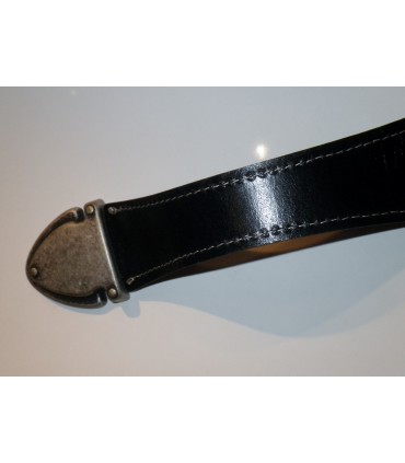 Poignée de meuble en cuir noir