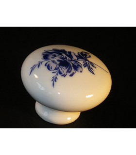 Poignée bouton porcelaine décor bleu Poignée bouton porcelaine décor bleu