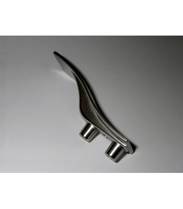 Petite poignée de meuble Vague nickel satiné