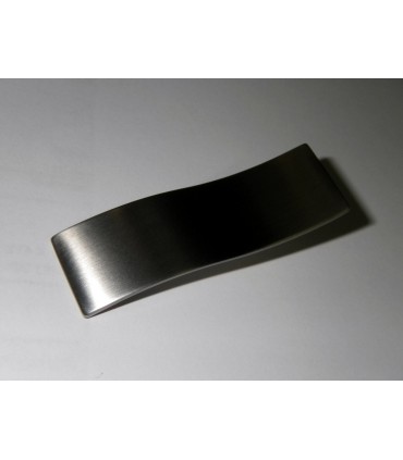 Petite poignée de meuble Vague nickel satiné