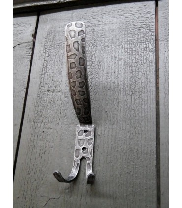 Patère double crochets en fer forgé