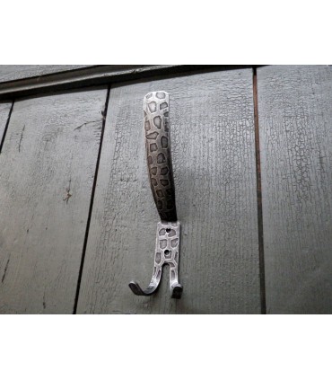 Patère double crochets en fer forgé