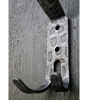 Patère double crochets en fer forgé