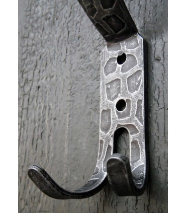 Patère double crochets en fer forgé