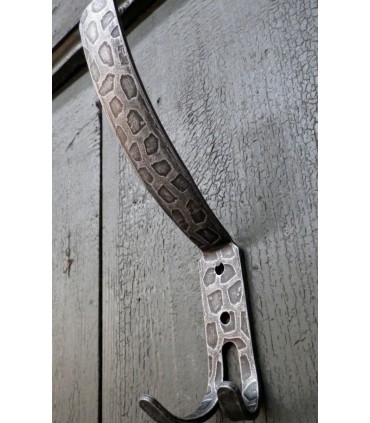 Patère double crochets en fer forgé