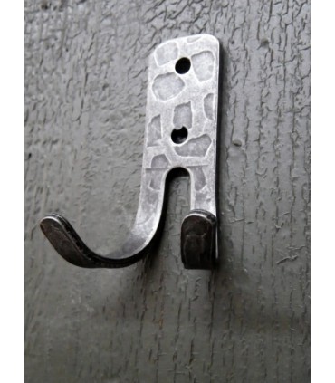 Petite patère double crochets en fer forgé