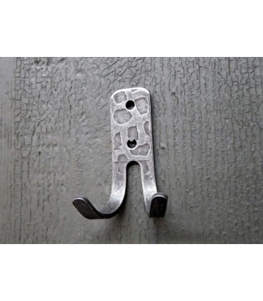 Petite patère double crochets en fer forgé