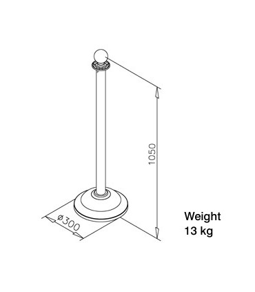 Poteau tête conique