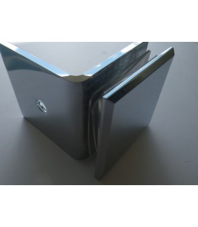 Fixation sur équerre verre sur mur à 90° poli brillant Fixation sur équerre verre sur mur à 90° poli brillant