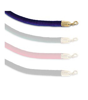 Cordon velour bleu et laiton poli