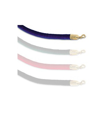 Cordon velour bleu et laiton poli