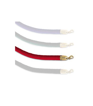 Cordon velour rouge et laiton poli