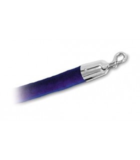 Cordon velour bleu et chromé