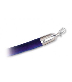 cordon velours bleu et inox brossé