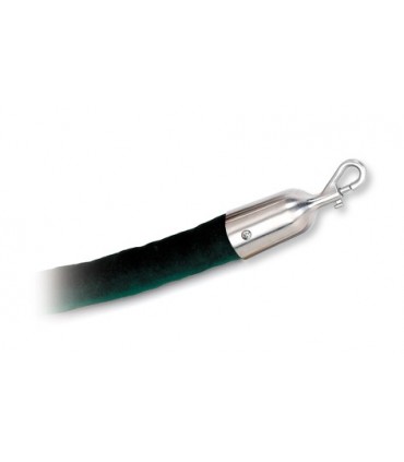 cordon velours vert et inox brossé