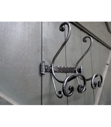 Porte manteau double en fer forgé