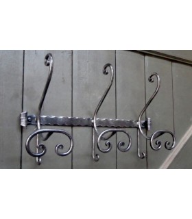 Porte manteau triple en fer forgé
