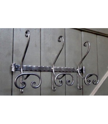 Porte manteau triple en fer forgé