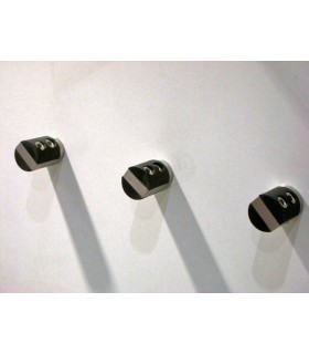 Poignée bouton Soft inox et gomme noir