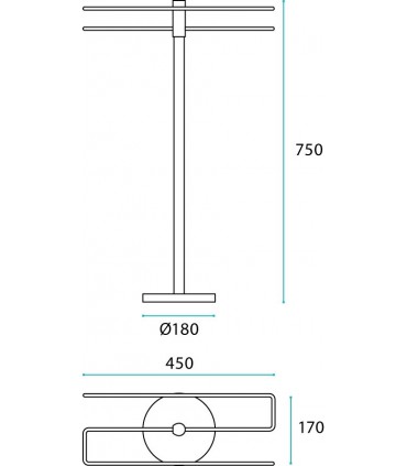 Porte serviette double à poser série Fine