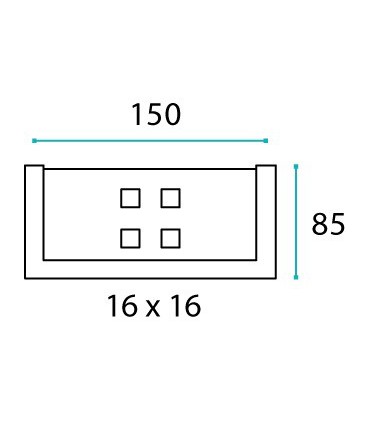Etagère porte savon Quadro lg.150 mm technique