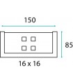 Etagère porte savon Quadro lg.150 mm technique