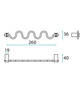 Porte serviette ou patère série Quadro technique Porte serviette ou patère série Quadro technique