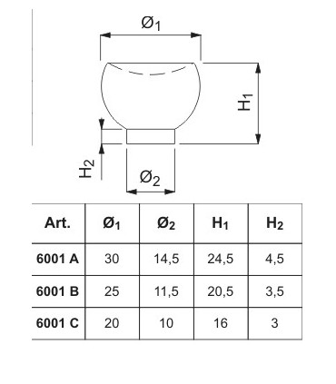 Poignée bouton pistile